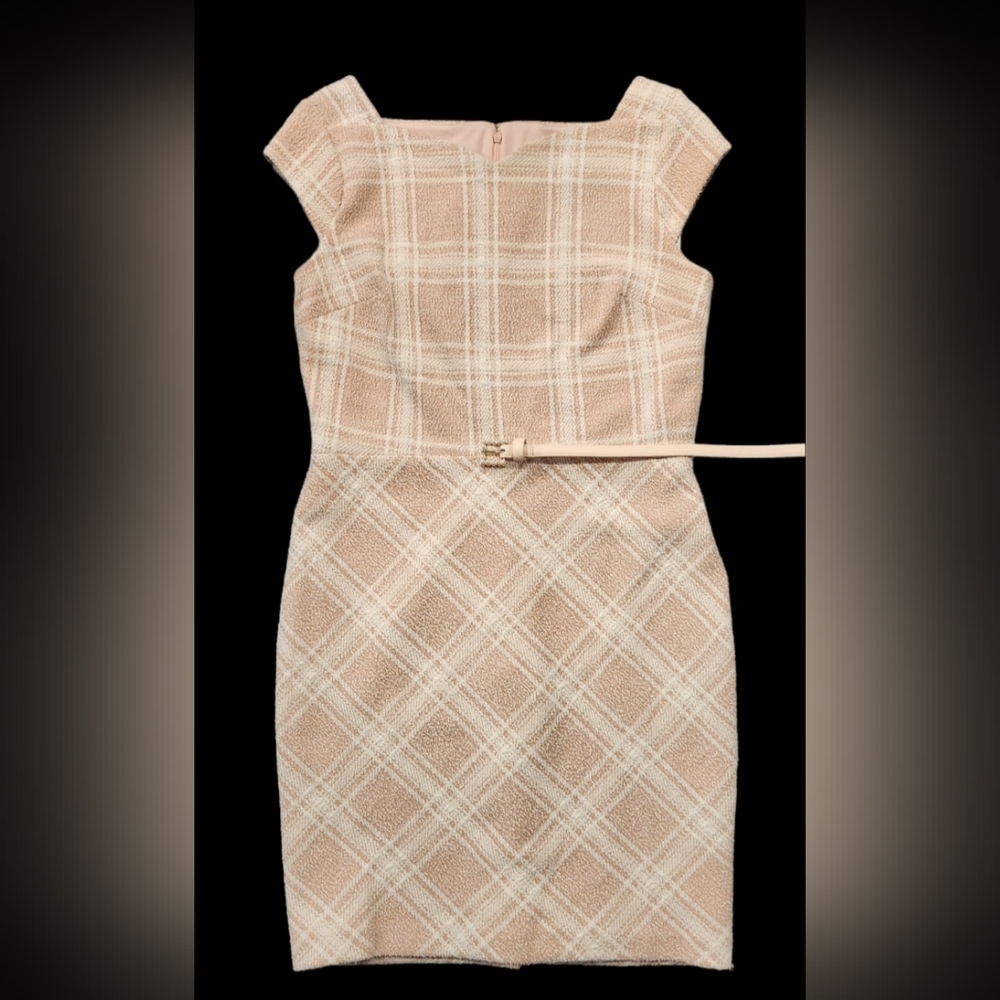 Pink Tweed Like Dress with Belt BNWT